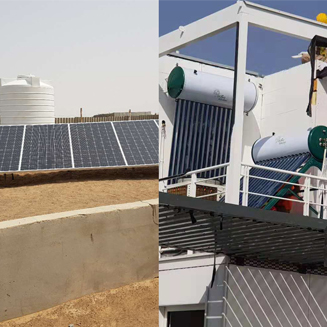 120000btu 10 tonnes DC 48V climatiseur solaire installé à l'université de Sharjah