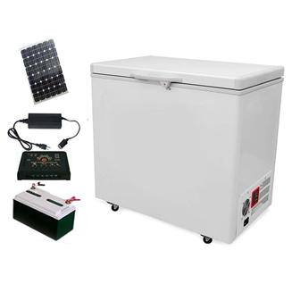Congélateur coffre solaire solaire 100% hors réseau 12V / 24V DC avec batterie de secours de 24 heures