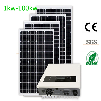 1kw-100kw ACDC sur le système d'alimentation solaire du réseau pour la maison sans batterie fonctionnant 25 ans