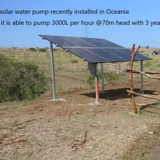 Pompe à eau solaire DC installée en Océanie avec 3 ans de garantie